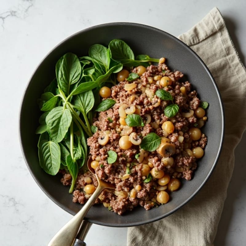 Creamy Lean Beef and Mushroom Skillet