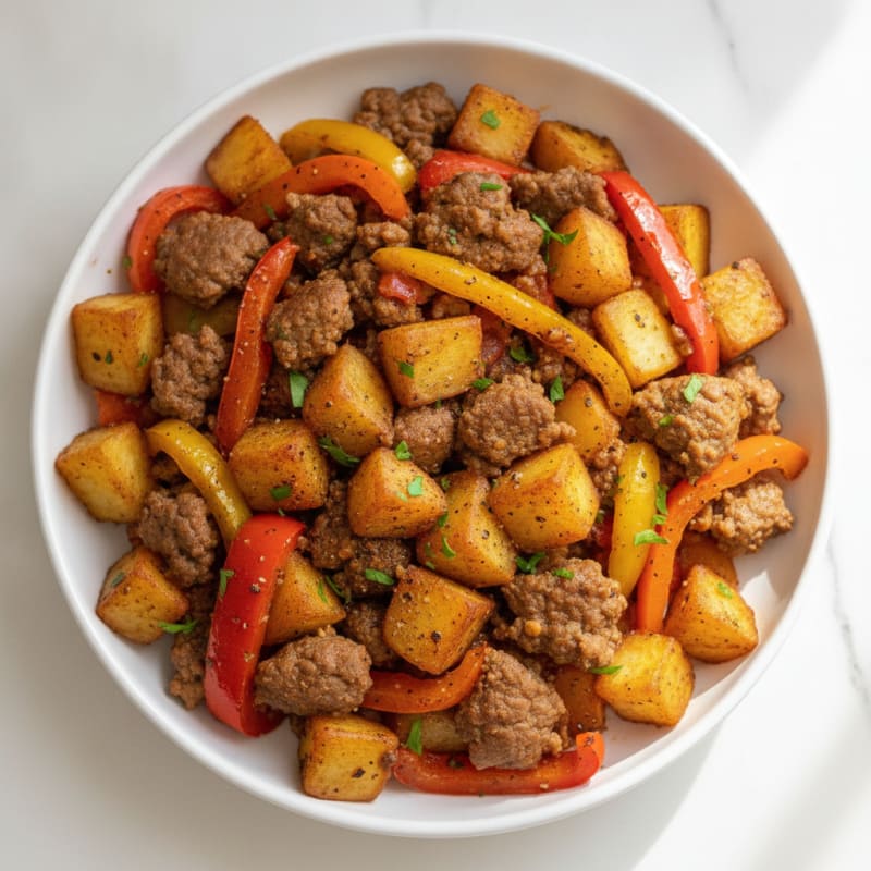 Ground Beef and Bell Pepper Skillet