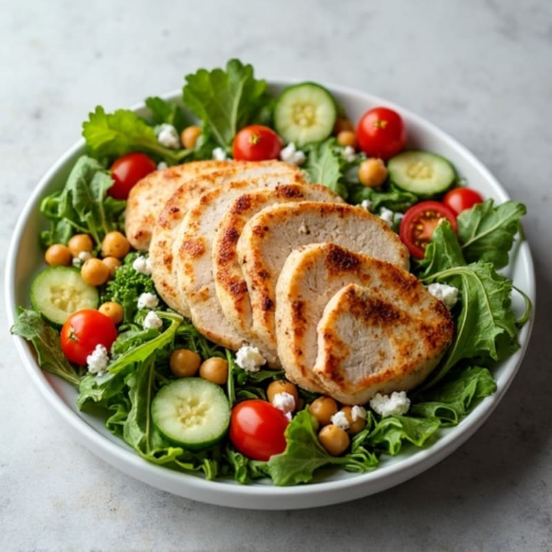 Grilled Turkey Breast Salad with Crunchy Chickpeas