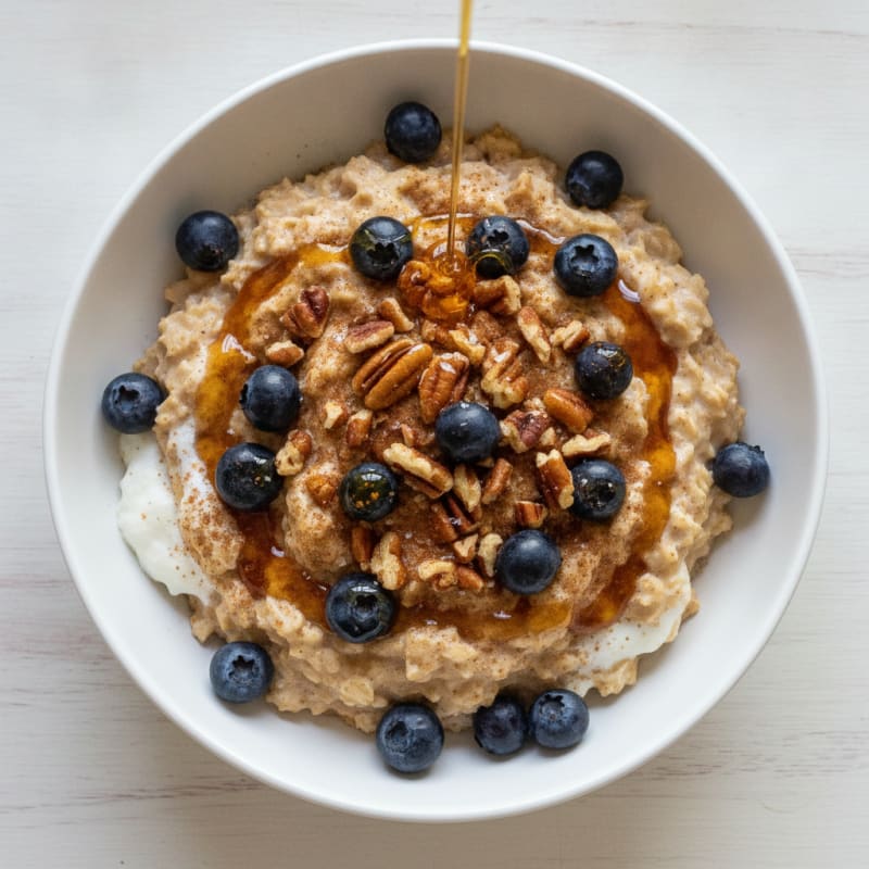 Maple Pecan Oatmeal with Berries