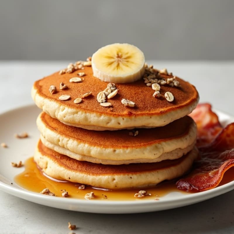 Fluffy Protein Pancakes with Crispy Turkey Bacon