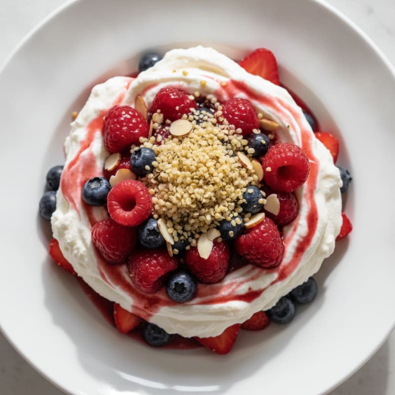 Greek Yogurt Protein Parfait with Mixed Berries