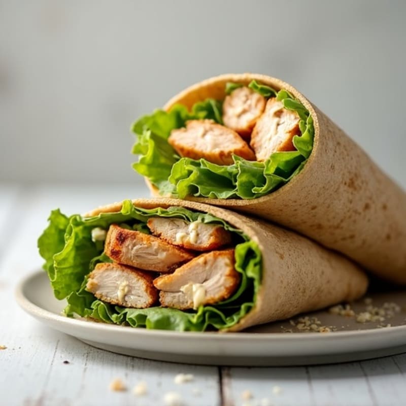 Healthy Crispy Chicken Caesar Wrap