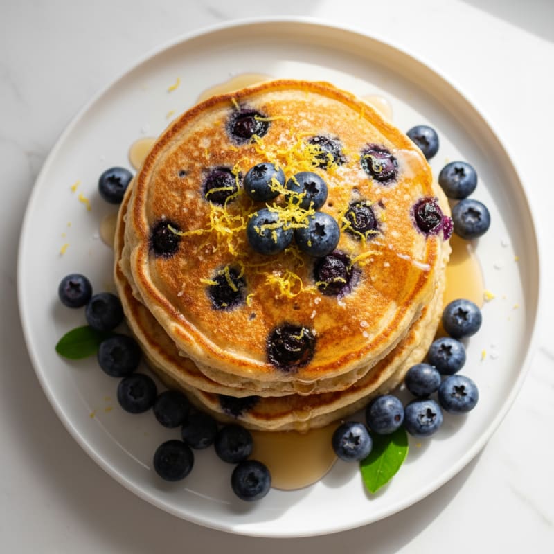 Blueberry Ricotta Pancakes with Lemon Zest
