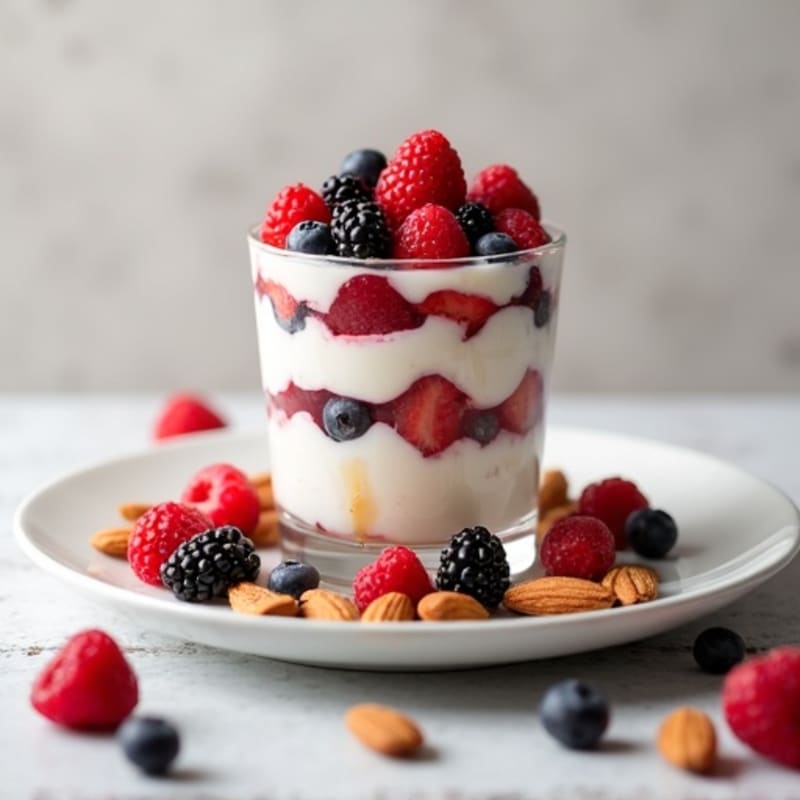 Greek Yogurt Protein Parfait with Mixed Berries