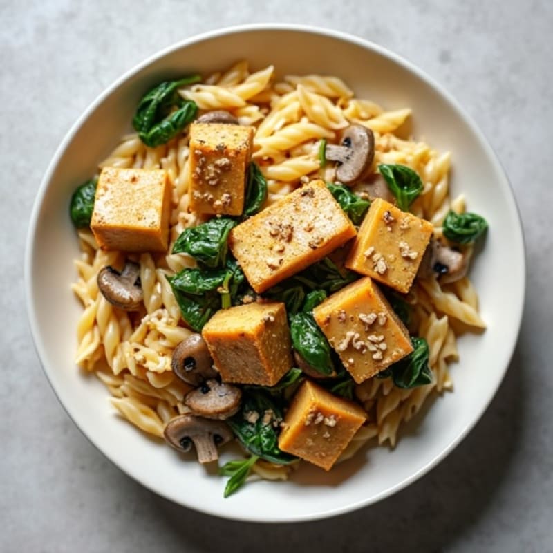 Creamy Tofu and Mushroom Pasta
