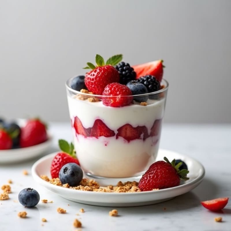 Greek Yogurt Protein Parfait with Mixed Berries