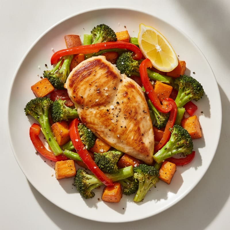 Pan-Seared Chicken with Roasted Vegetables