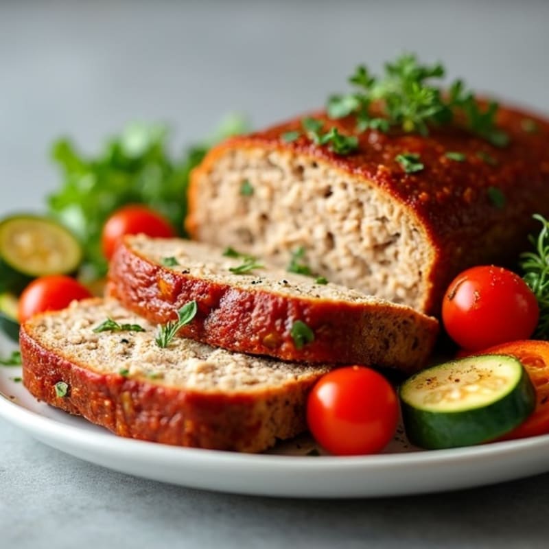 Savory Lean Meatloaf with Roasted Vegetables