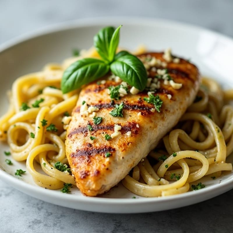 Fresh Pesto Chicken with Whole Wheat Pasta