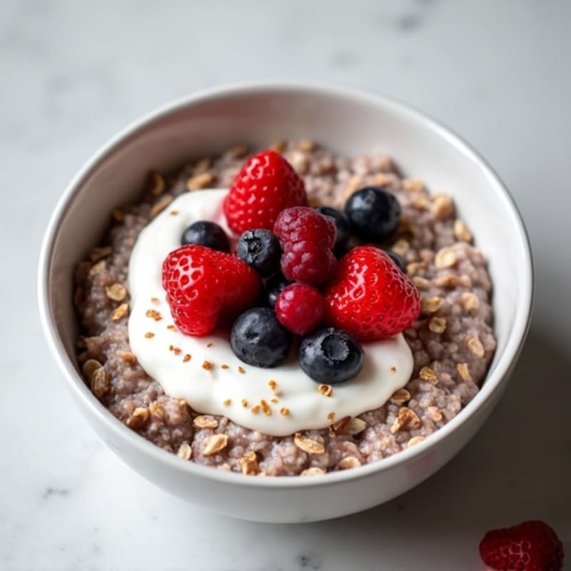 Creamy Berry Chia Oatmeal