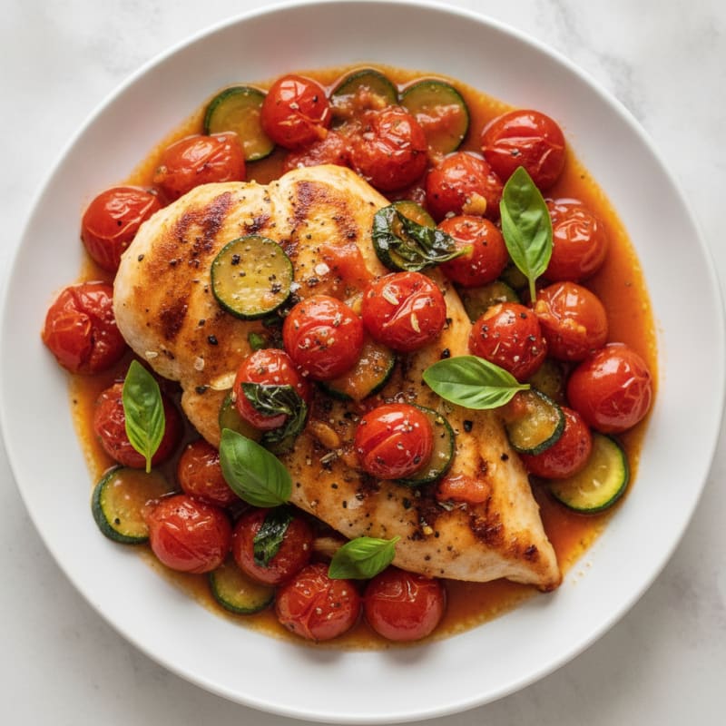 Pan-Seared Chicken with Burst Tomatoes