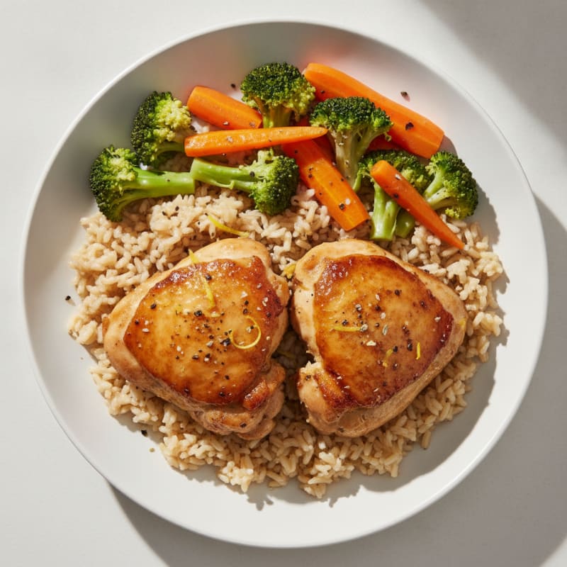 Lemon Herb Roasted Chicken Thighs with Vegetables