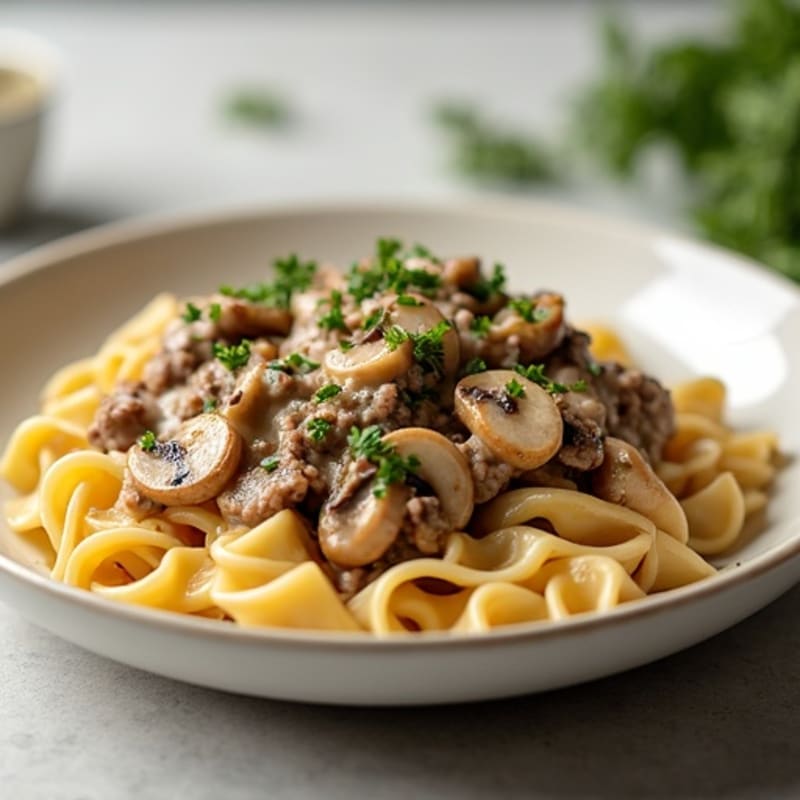 Creamy Lean Beef Mushroom Stroganoff