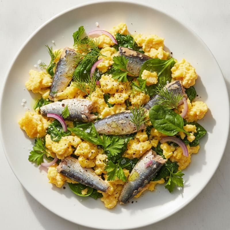 Sardine and Egg Scramble with Herbs