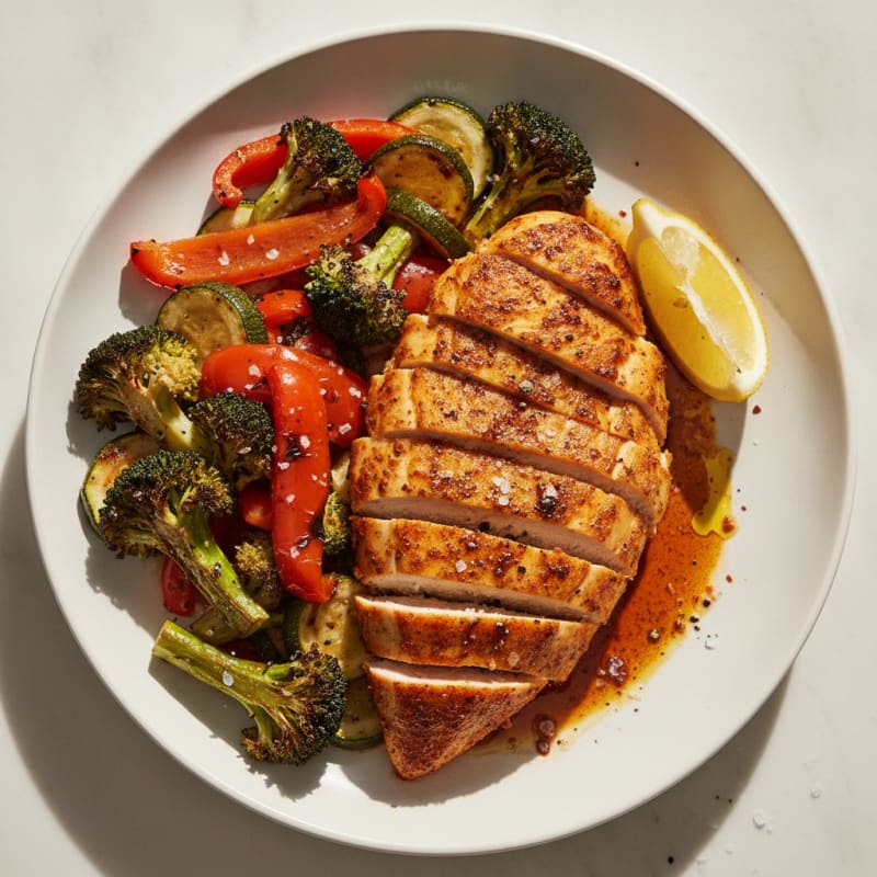Spicy Harissa Chicken with Roasted Vegetables
