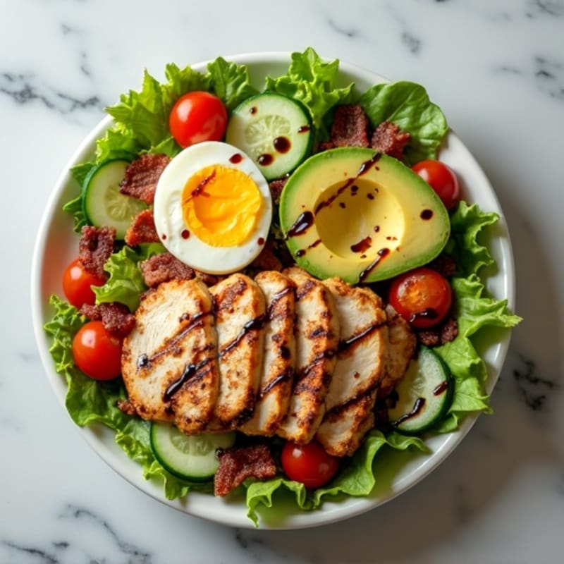 Healthy Chicken Cobb Salad with Fresh Greens