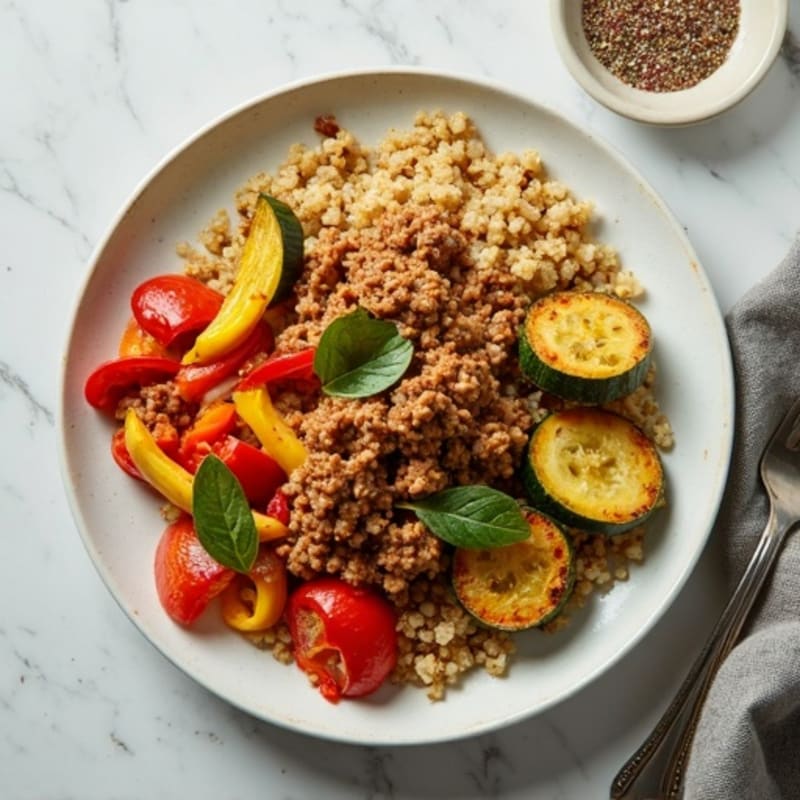 Ground Turkey and Roasted Vegetable Skillet