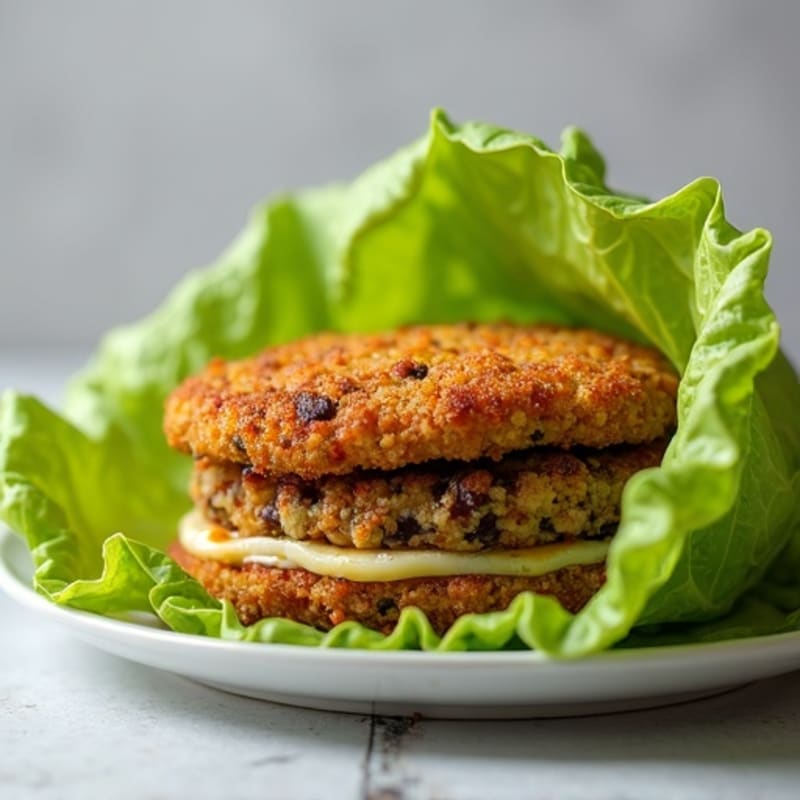 Crispy Black Bean Quinoa Burger Lettuce Wrap