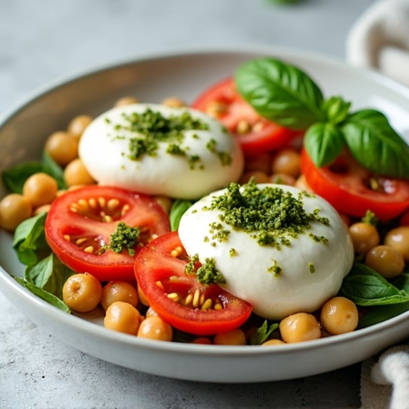 Creamy Fresh Mozzarella and Tomato Salad with Basil Pesto