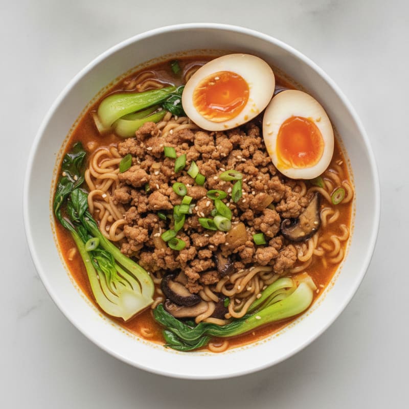 Sriracha Pork Ramen with Jammy Egg