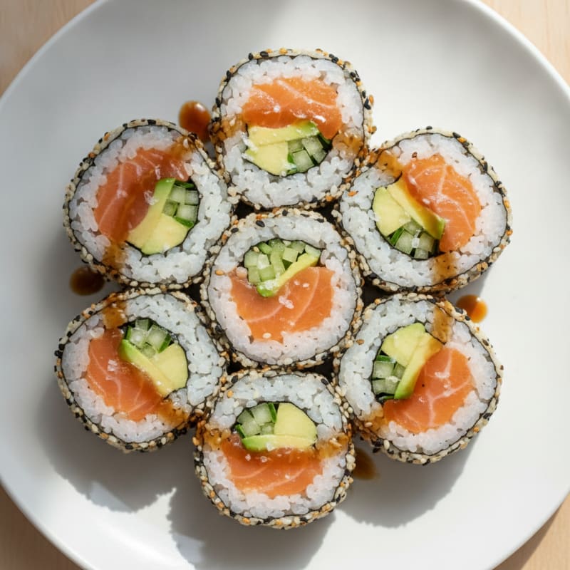 Salmon Avocado Sushi Rolls