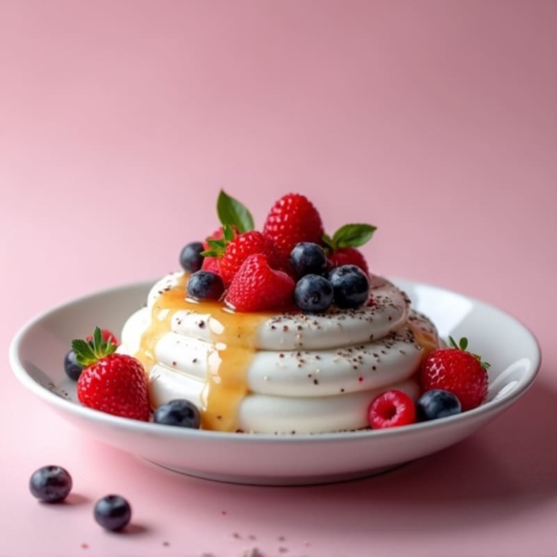 Greek Yogurt Protein Mousse with Mixed Berries