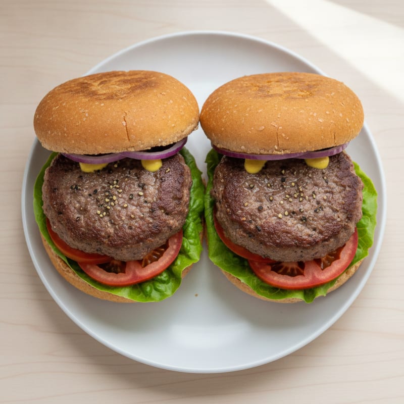 Classic Beef Burgers with Toasted Buns