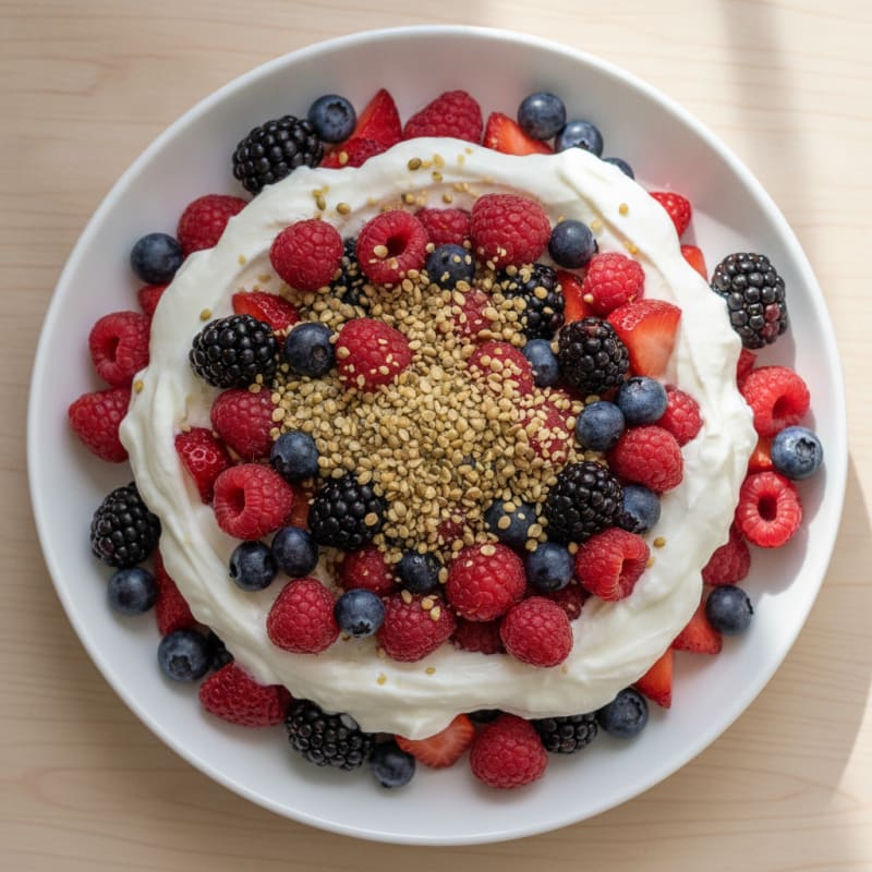 Greek Yogurt Protein Parfait with Mixed Berries