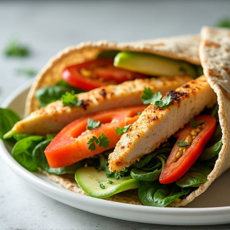 Crispy Grilled Chicken and Fresh Veggie Wrap