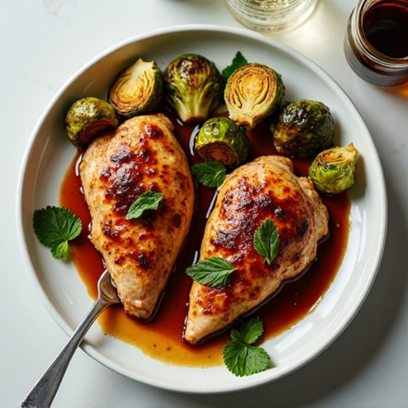 Sheet Pan Balsamic Chicken with Roasted Brussels Sprouts