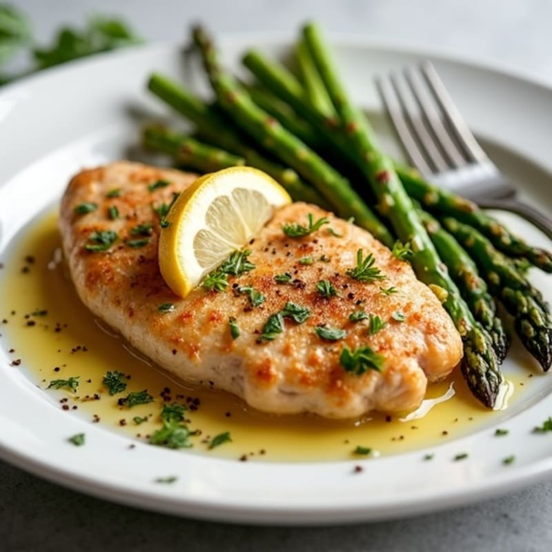 Crispy Lemon Herb Chicken with Roasted Asparagus