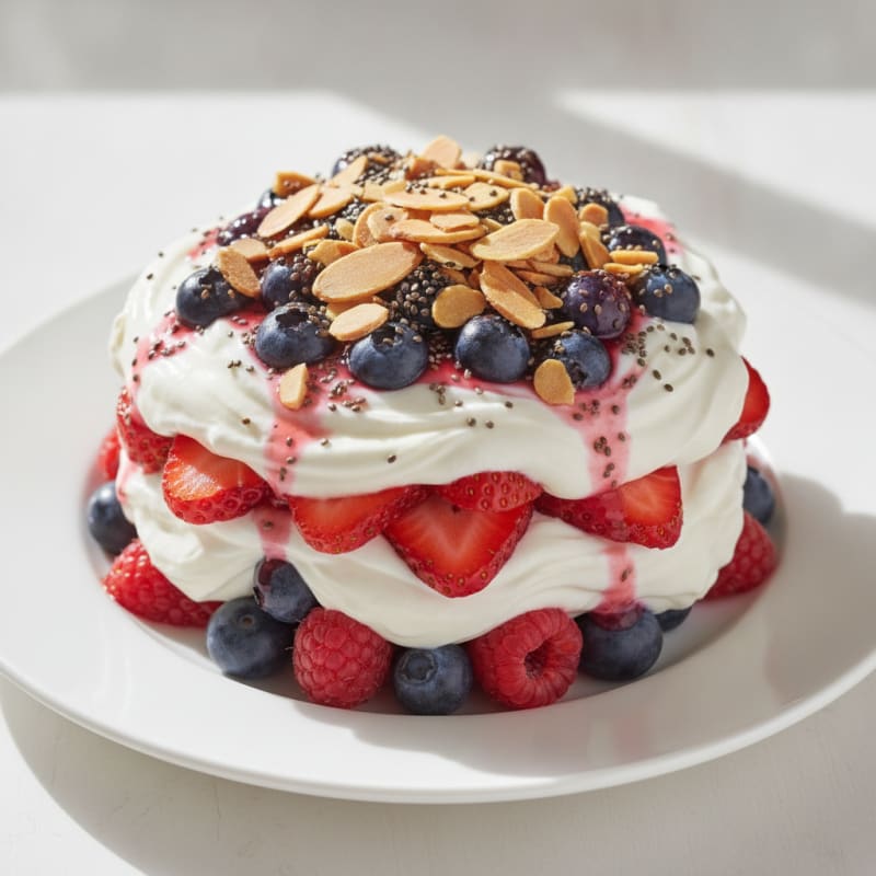Vanilla Greek Yogurt Protein Parfait with Berries