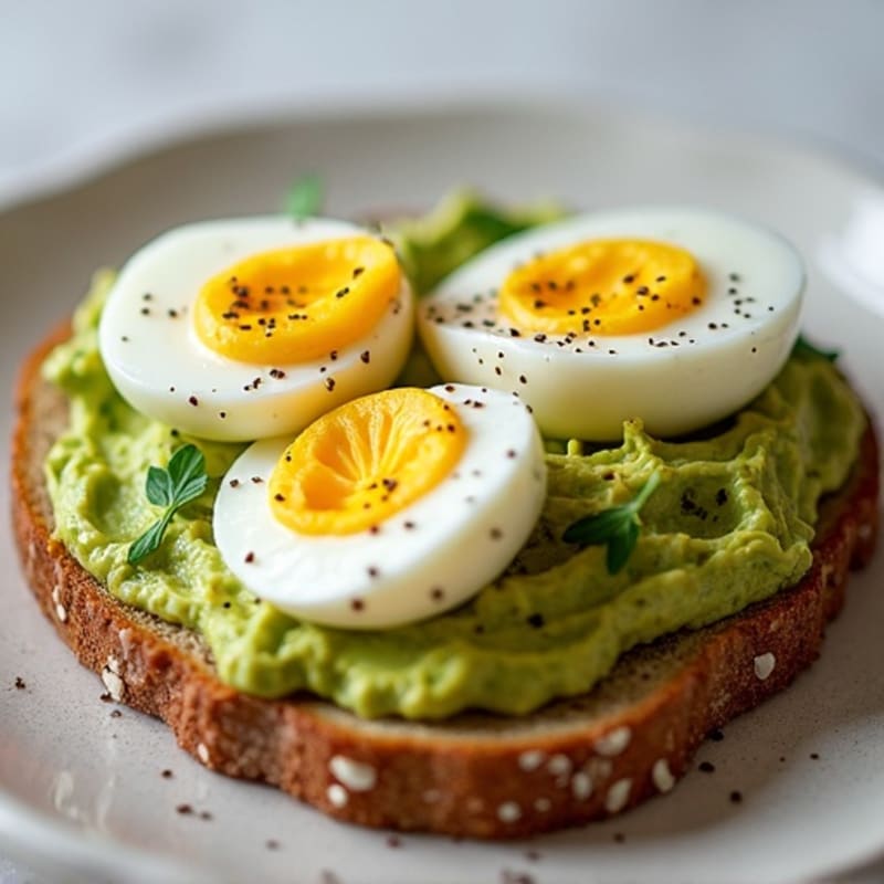 Creamy Smashed Avocado Toast with Perfectly Boiled Eggs
