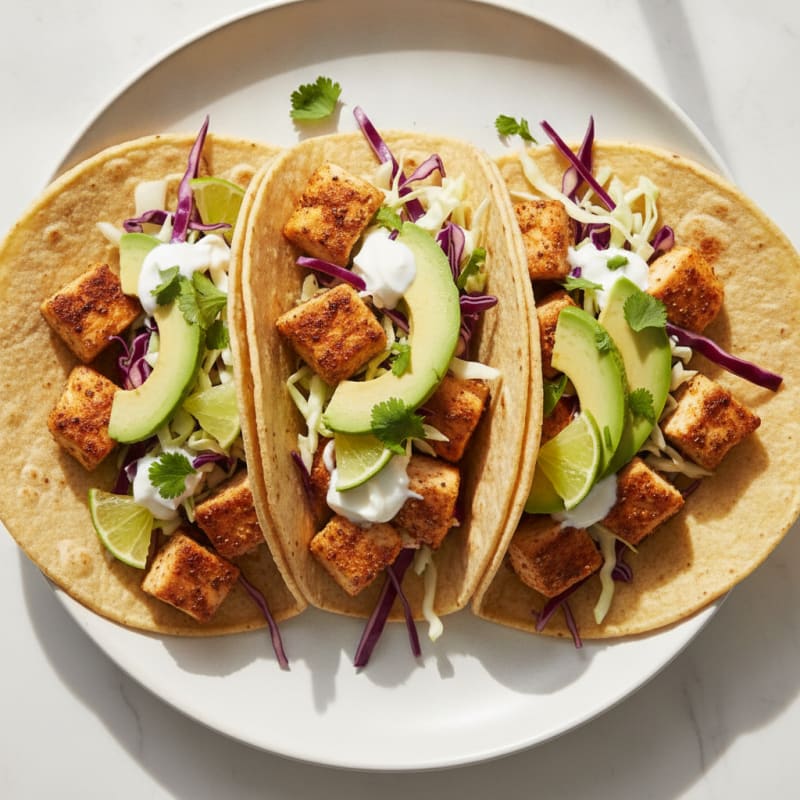 Pan-Seared Chicken Tacos with Zesty Slaw