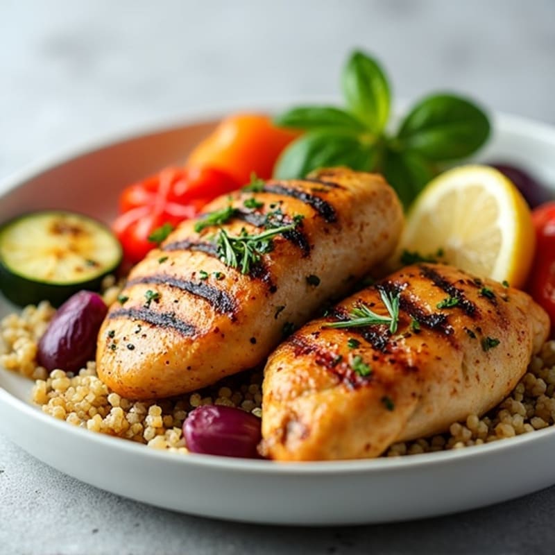 Herb-Citrus Grilled Chicken with Charred Vegetables