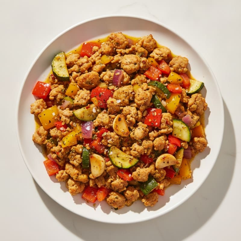 Ground Chicken and Vegetable Skillet