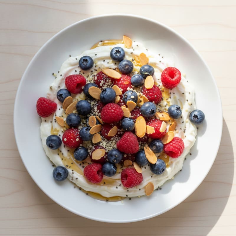 Silky Greek Yogurt Protein Bowl with Mixed Berries