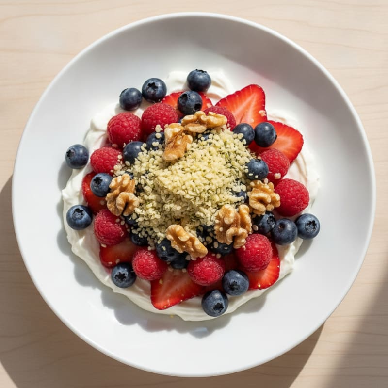 Greek Yogurt Protein Parfait with Mixed Berries