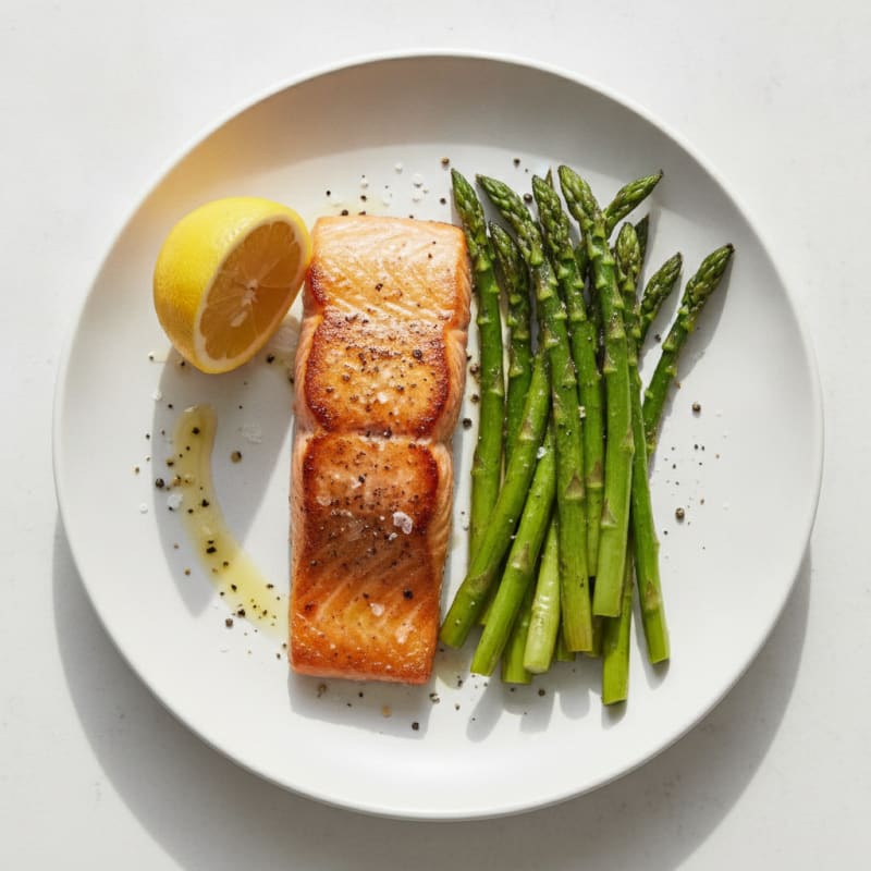 Pan-Seared Salmon with Roasted Asparagus