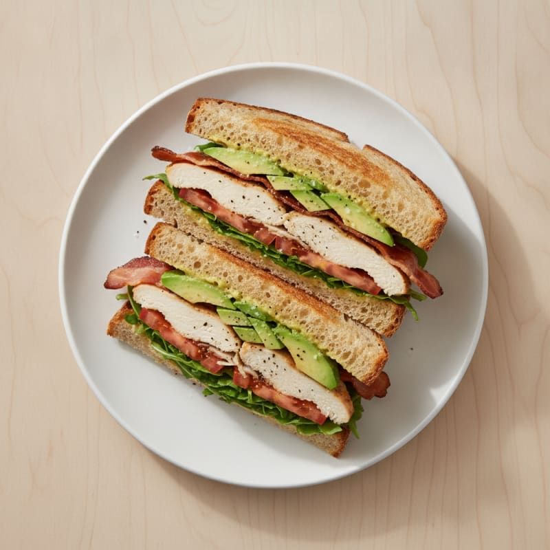 Sourdough Chicken Avocado Club Sandwich
