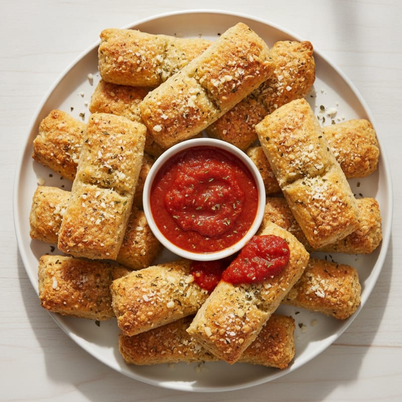 Garlic Parmesan Breadsticks with Marinara