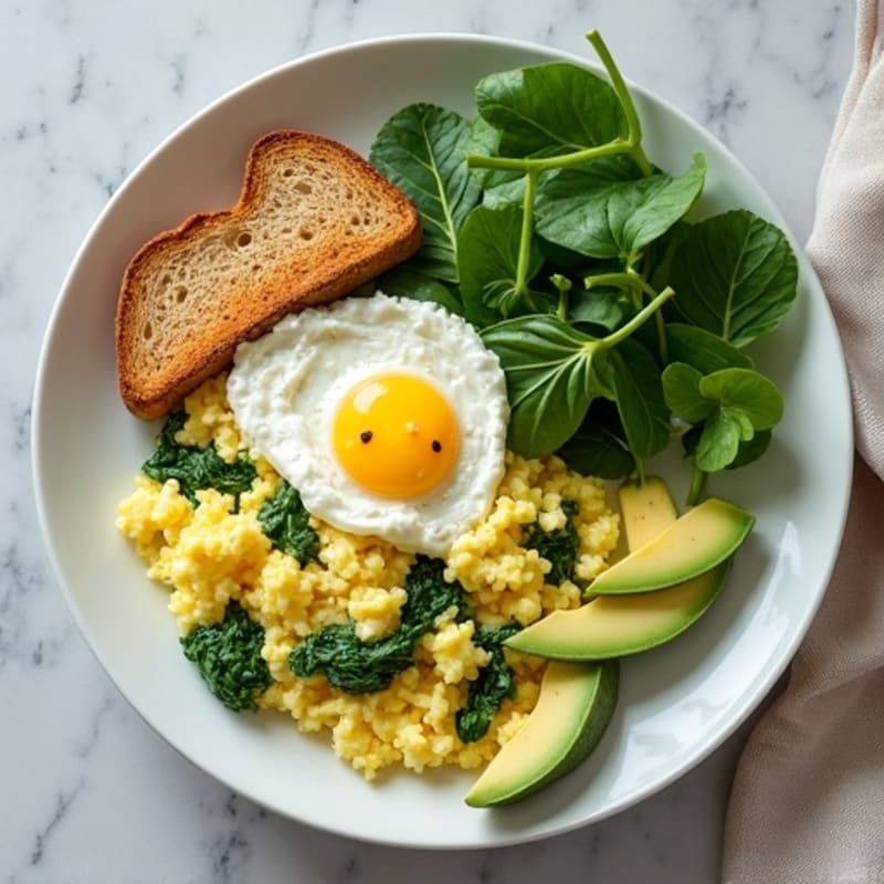Egg White Scramble with Spinach and Cottage Cheese