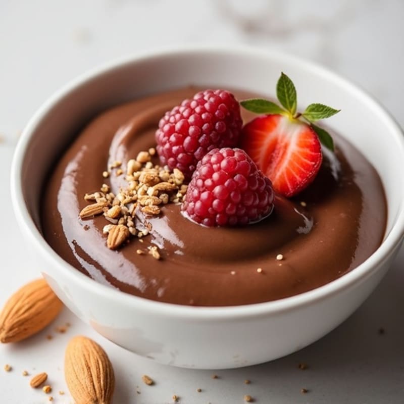 Creamy Chocolate Protein Pudding with Almond Butter
