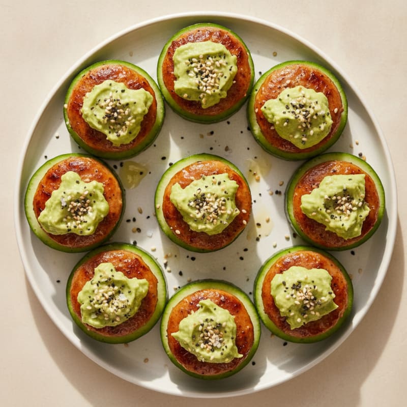 Chicken Sausage Avocado Cucumber Bites