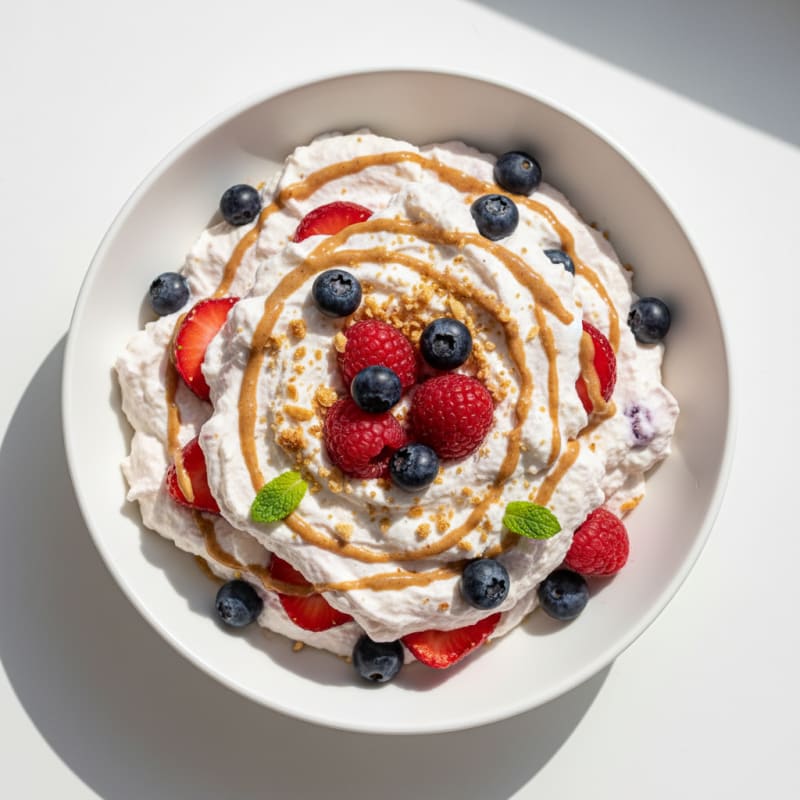 Greek Yogurt Protein Mousse with Mixed Berries