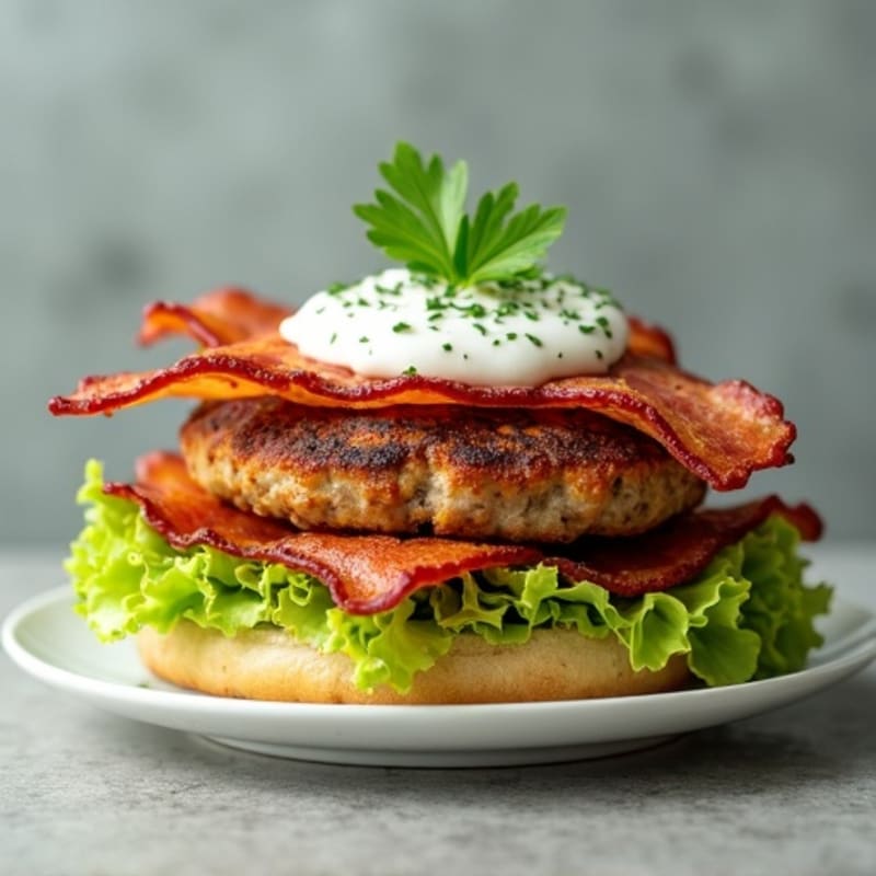 Crispy Turkey Bacon Lettuce Stack with Herb Aioli