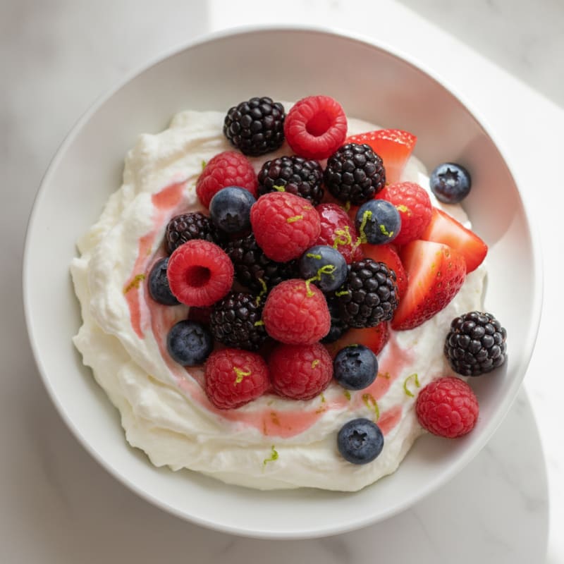 Silky Protein Yogurt with Whey and Mixed Berries