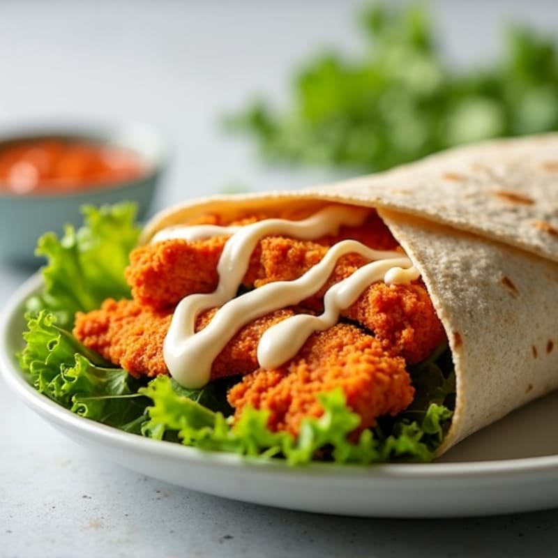 Healthy Crispy Buffalo Chicken Wrap