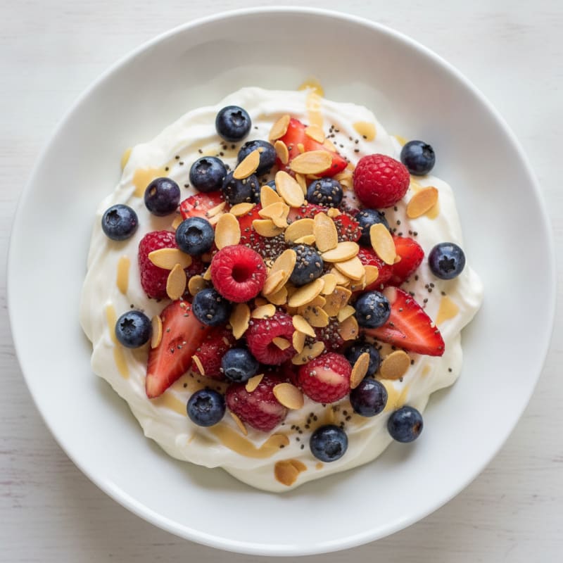 Silky Greek Yogurt Protein Pudding with Berries